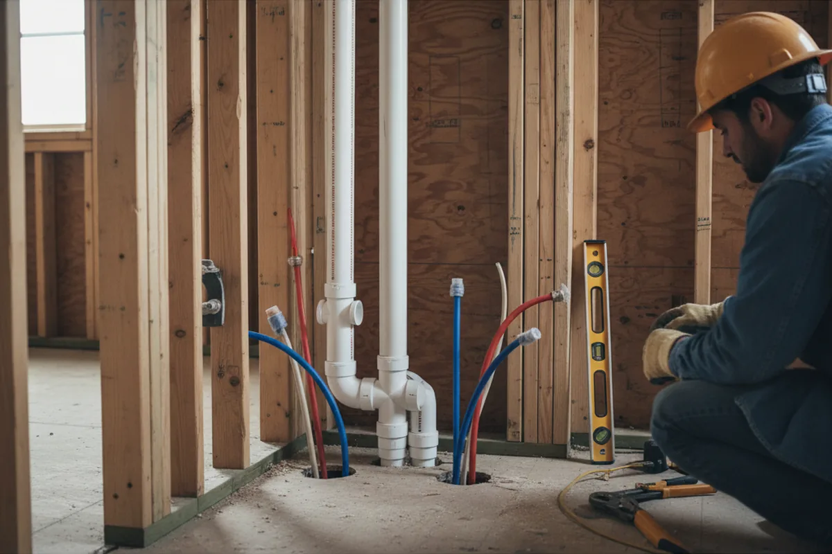 Drain and supply rough-in during Drain Cleaning in Pitman